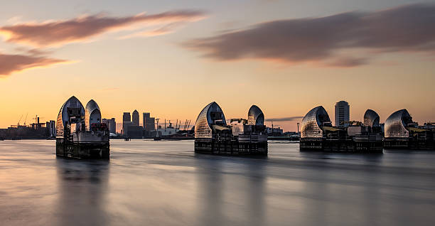 Thames Barrier Thames Barrier, London london docklands stock pictures, royalty-free photos & images