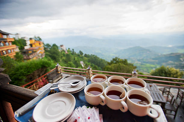 Guests are welcome tea, Nepal Guests are welcome tea, Nepal nagarkot photos stock pictures, royalty-free photos & images