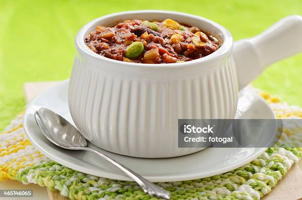 Vegetarian Chili Stock Photo - Download Image Now - Backgrounds, Bean, Bowl