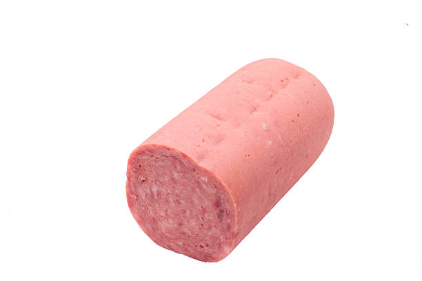 istock one boiled sausage  on white background 465147468