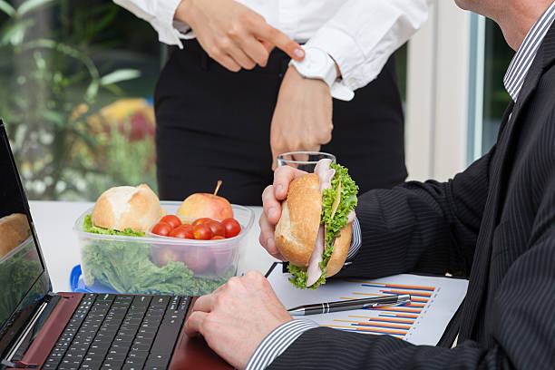 istock Busy worker with his angry boss 465153679