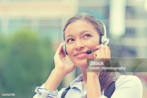 Customer Service Representative Call Center Agent Stock Photo - Download Image Now - Centre - France, Using Phone, 2015