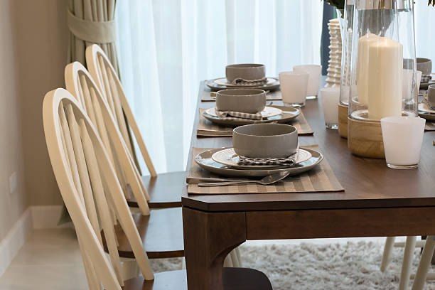 istock dining table and comfortable chairs in modern home with elegant 465154138