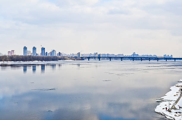 istock view from the river Dnieper, skyscrapers and bridge Paton, Kyiv, 465154853