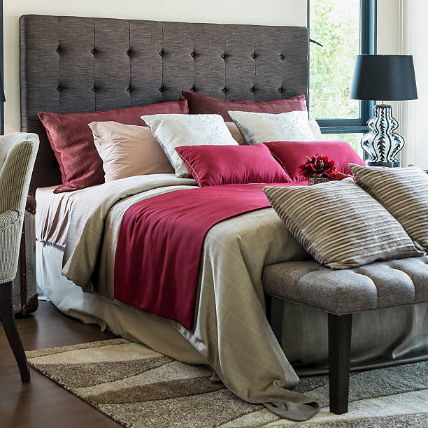 istock Colorful Pillow on bed in a modern house 465155558