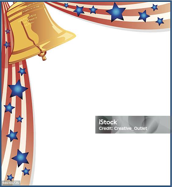 Bunting Bell Frame C Stock Illustration - Download Image Now - Liberty Bell - Philadelphia, Border - Frame, Copy Space