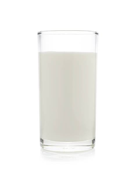 istock Glass of milk isolate on white 465156556