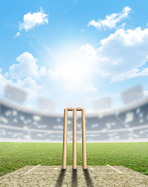 istock Cricket Stadium And Wickets 465157806