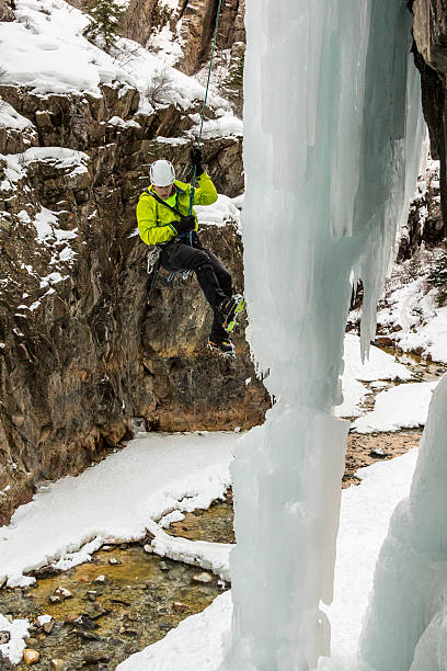 Ice climber stock photo