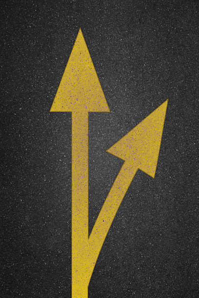 istock Arrow junction on the road. 465160169