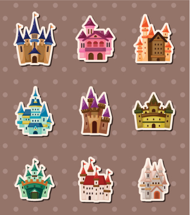Castle Stickers Stock Illustration - Download Image Now - Allegory ...