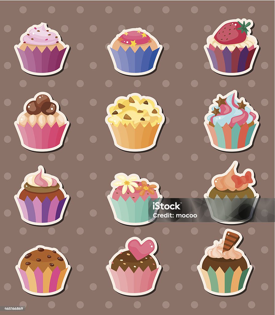Cupcake Stickers Stock Illustration - Download Image Now - Abstract,  Anniversary, Art - iStock