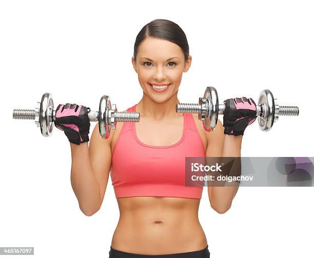 Woman With Dumbbells Stock Photo - Download Image Now - Healthcare And Medicine, Adult, Artist's Model