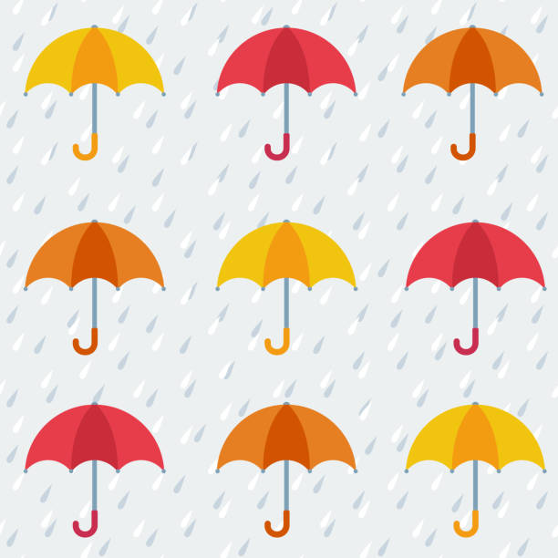 бесшовный узор с красочные зонтики - cold rain parasol gray stock illustrations