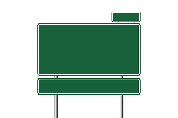 Large blank road sign. stock photo