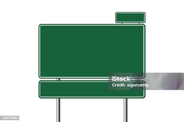 Large Blank Road Sign Stock Photo - Download Image Now - Road Sign, Green Color, Three Dimensional