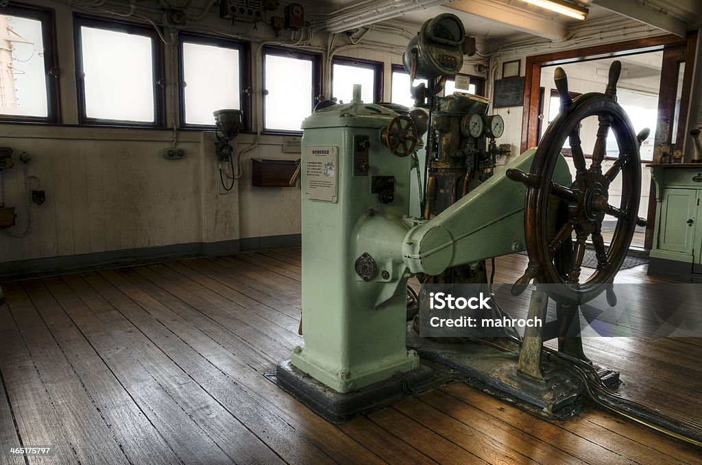 Captain's bridge of  Hikawa Maru ship Captain's bridge of  Hikawa Maru ship, Yokohama, Japan Boat Captain Stock Photo