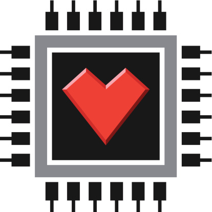 heart cpu icon. EPS 10 vector