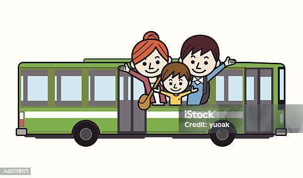 幸せな家族のバスに乗る - バスのベクターアート素材や画像を多数ご用意 - バス, 乗る, 自由