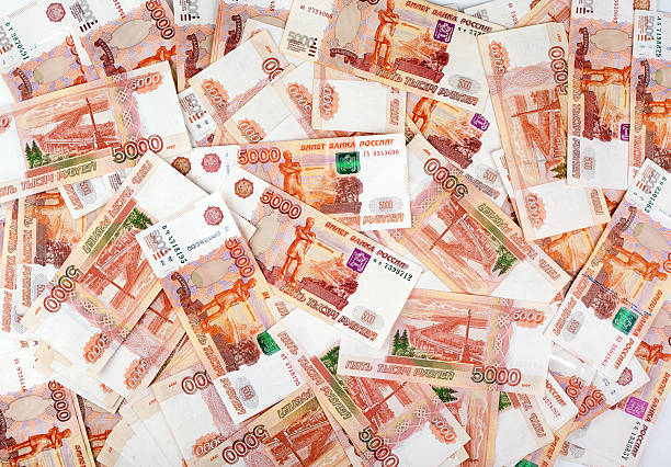 istock Heap of 5000 russian rubles 465185121