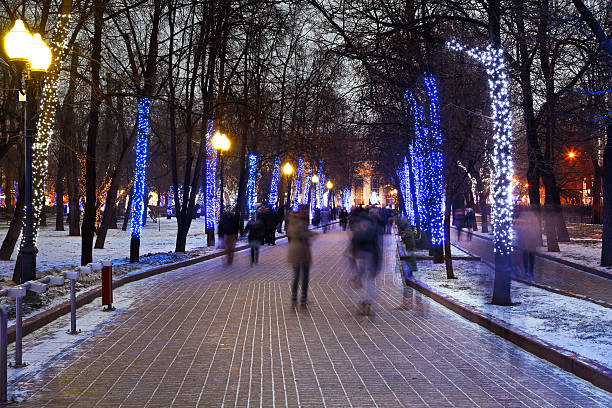 istock night illumination of Moscow boulevard 465187707