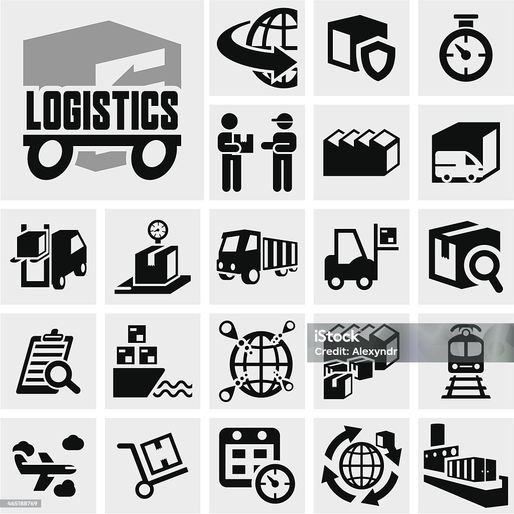 Logistics vector icon set on gray Logistics icons set isolated on grey background.EPS file available. Adult stock vector