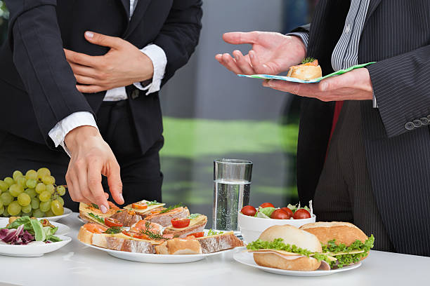 istock Business people at lunch buffet 465189867