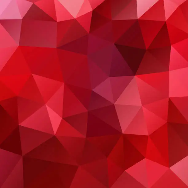 Vector illustration of Abstract polygonal red background