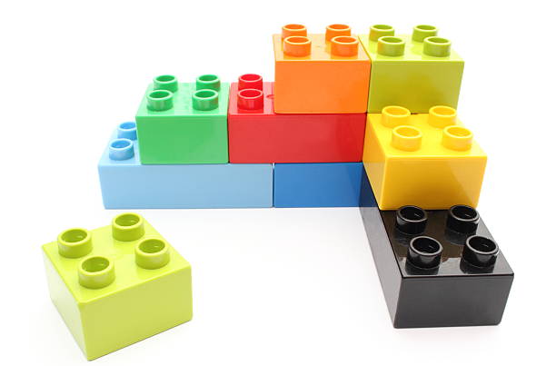 istock Colorful building blocks on white background 465193639
