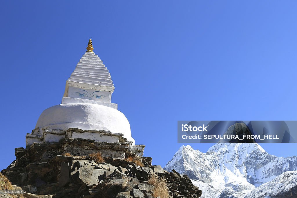 boudhanath stupa i ama dablam daszek z Nepalu - Zbiór zdjęć royalty-free (Azja)