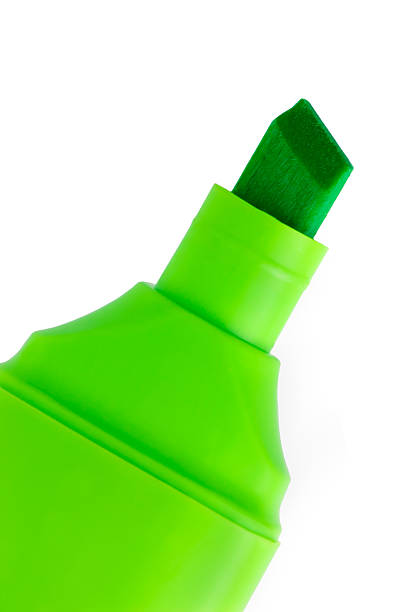 istock Green highlighter marker macro closeup, isolated studio shot vertical 465207289