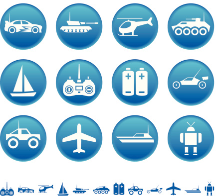 Set of remote control toys icons