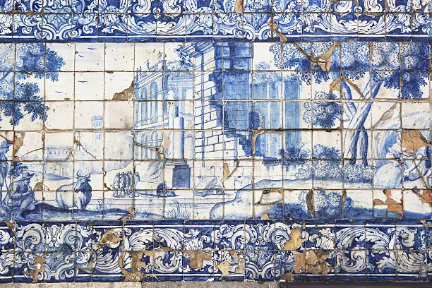 Traditional portuguese blue tiles