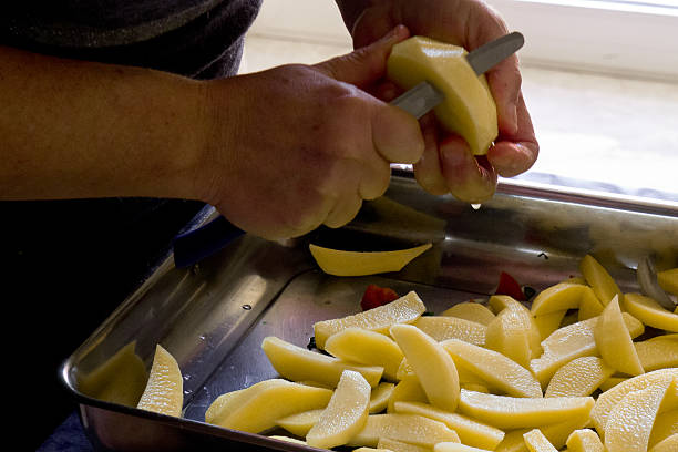 istock Slices of potatoes. 465220965