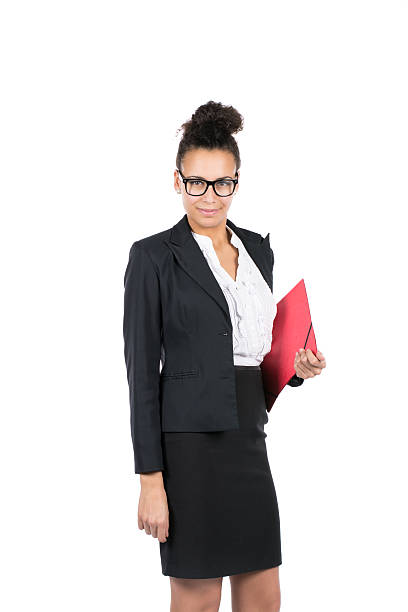 istock Young business woman holds folder 465228237