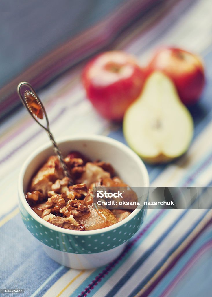 baked fruits baked fruits on the bowl Apple - Fruit Stock Photo