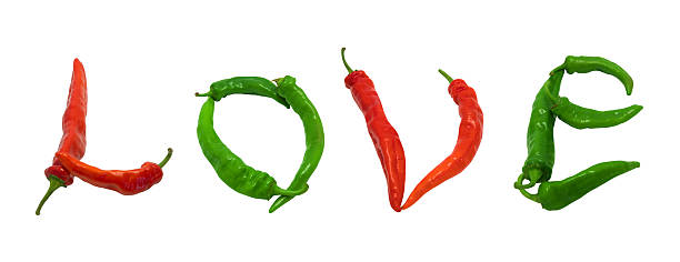 istock Love text composed of red and green chili peppers 465231013