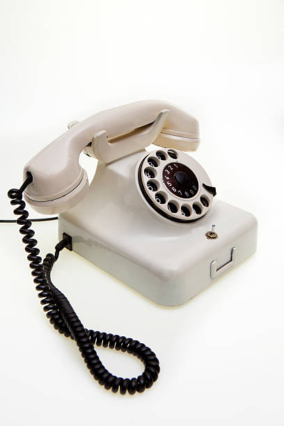 istock Retro white telephone 465231747