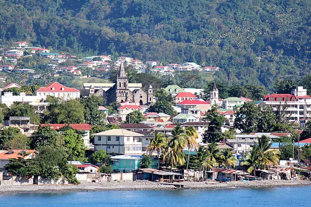 Roseau is the capital of the tropical, Caribbean island of Dominica.