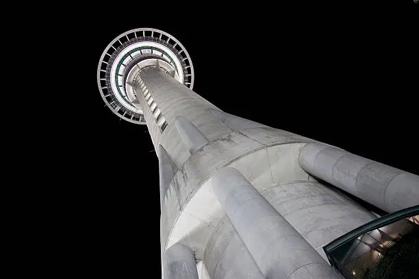 Auckland's sky tower at night
