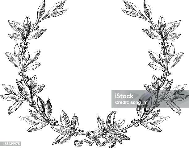 Laurel Wreath Stock Illustration - Download Image Now - Laurel Wreath, Engraved Image, Retro Style