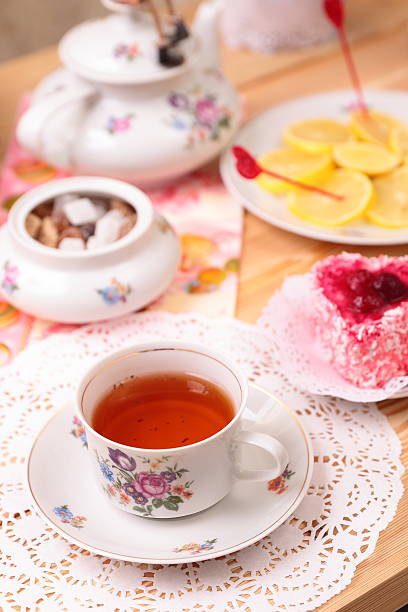 istock Warm cup of tea and sweets 465240851