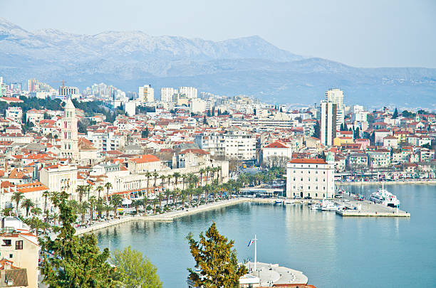 istock Croatia - Split in Dalmatia.Panorama of Old town rooftops 465241083