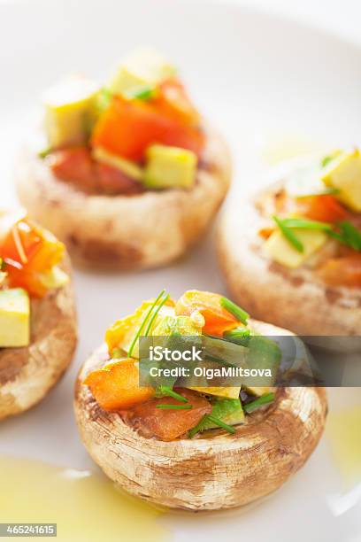 Baked Stuffed Champignons With Vegetables Stock Photo - Download Image Now - Avocado, Baked, Close-up