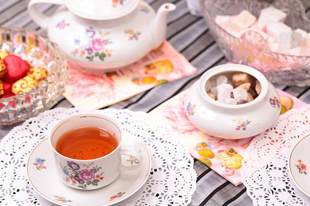istock Warm cup of tea and sweets 465245017