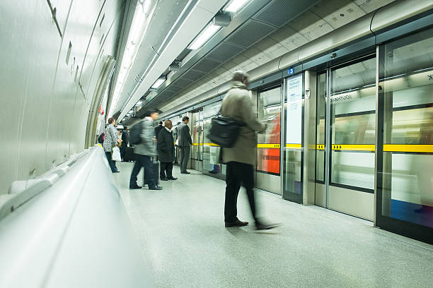 istock Blur Movement people in Rush Hour train station, London, UK 465251805
