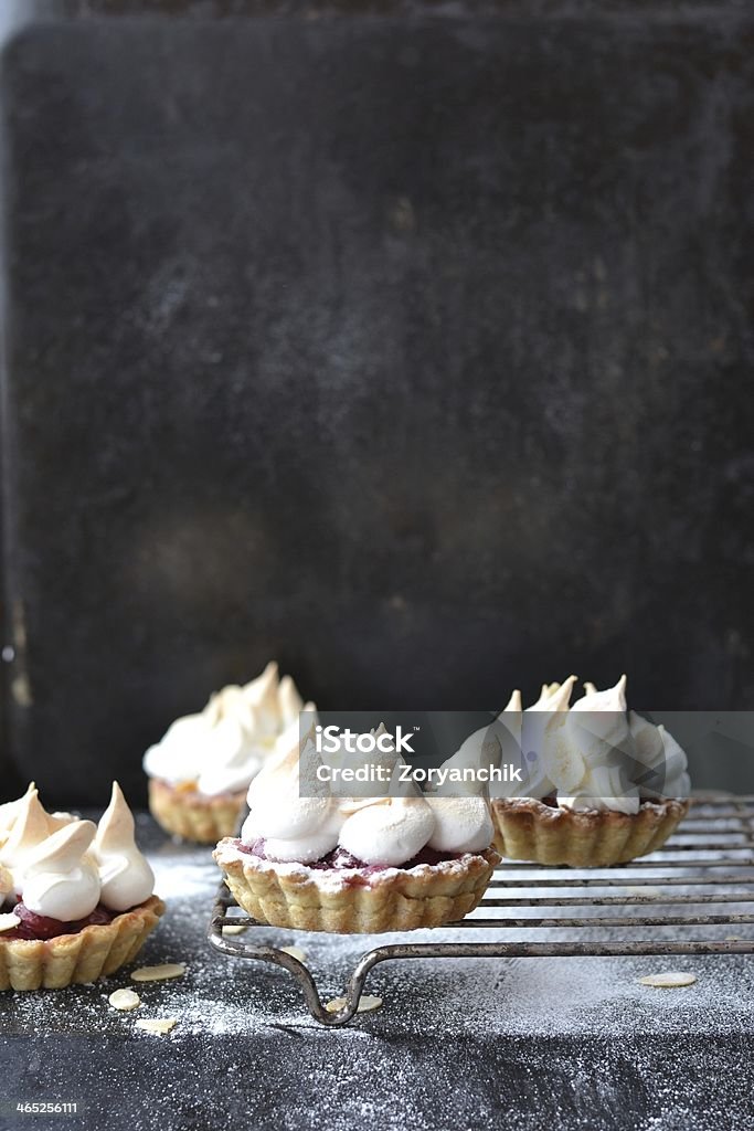 cherry pastry with meringue Cake Stock Photo