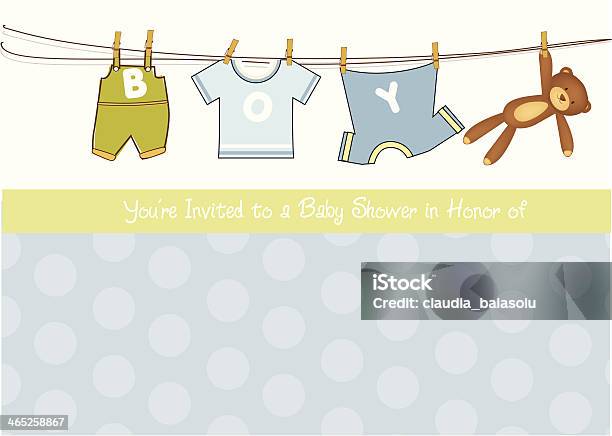 Baby Boy Shower Announcement Card Stock Illustration - Download Image Now - Abstract, Advertisement, Anniversary