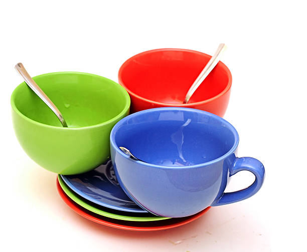 istock Beautiful color cups on a white background 465260739