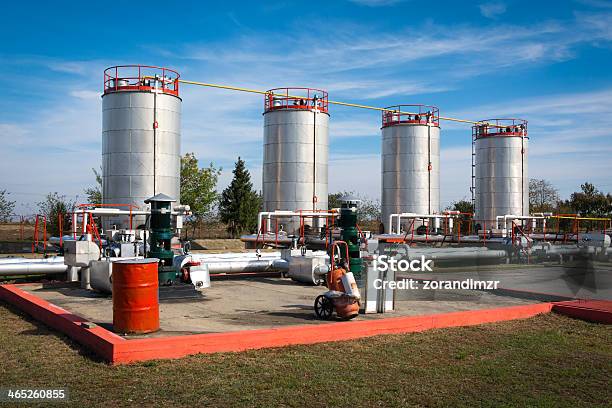 Oil Fuel And Gas Refinery Stock Photo - Download Image Now - Blue, Clear Sky, Color Image
